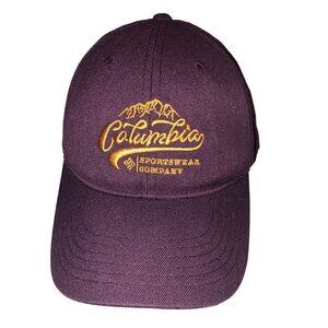 Columbia Sportswear Company Burgundy Adjustable Baseball Cap Hat Vtg Embroidered